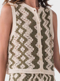 Rd International - Crochet Button Vest