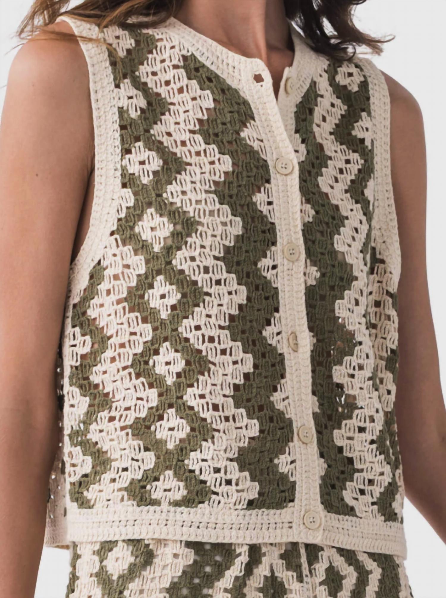 Rd International - Crochet Button Vest