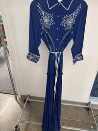 STREE Women's Embroidered Dress in blue and white - women's dress