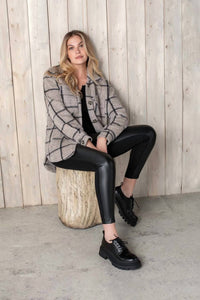 Tribal - Verona Vegan Leather Combination Leggings