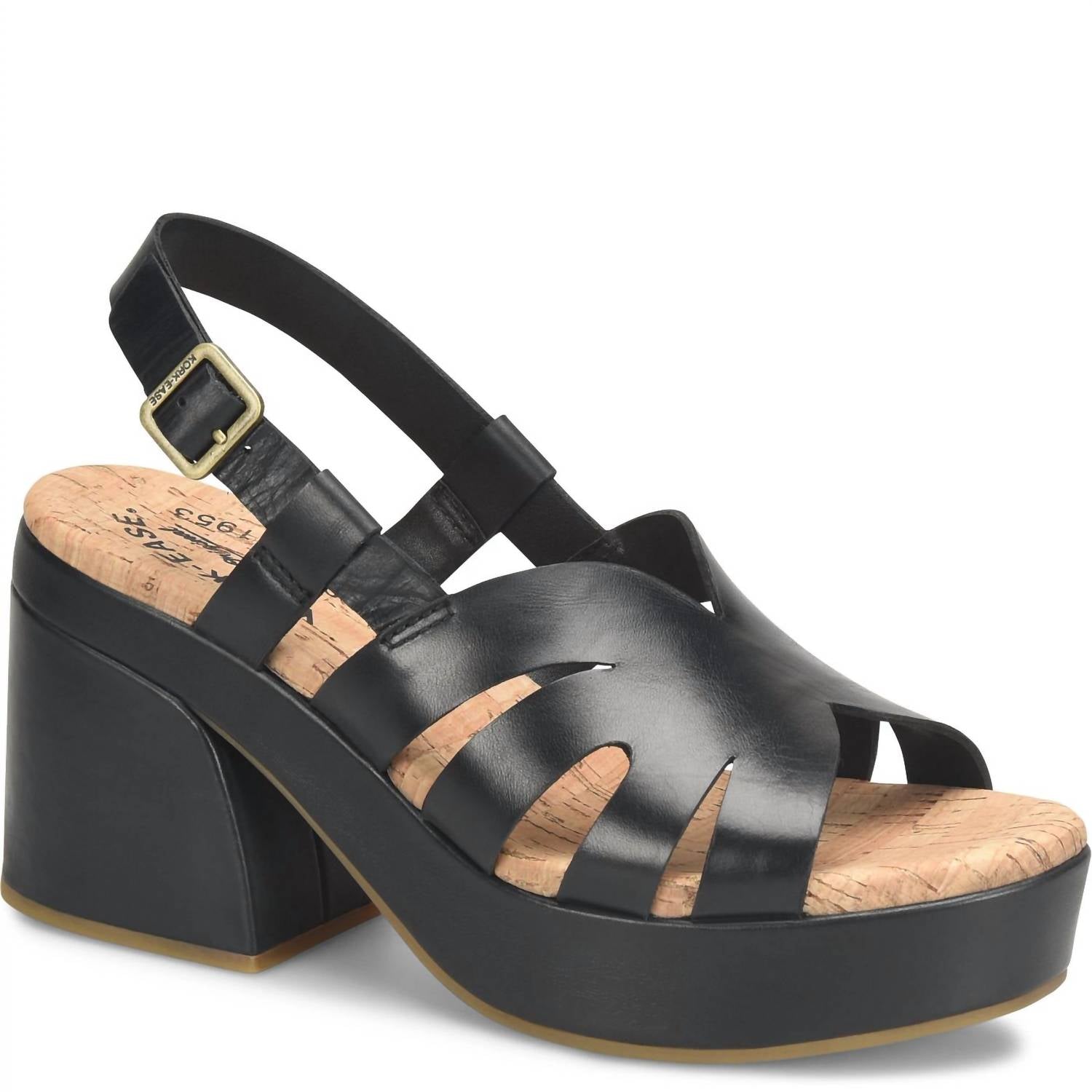 Kork-Ease - Women's Block Heel Leather Sandal