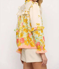 Fate - Floral Whimsy Ruffle Blouse