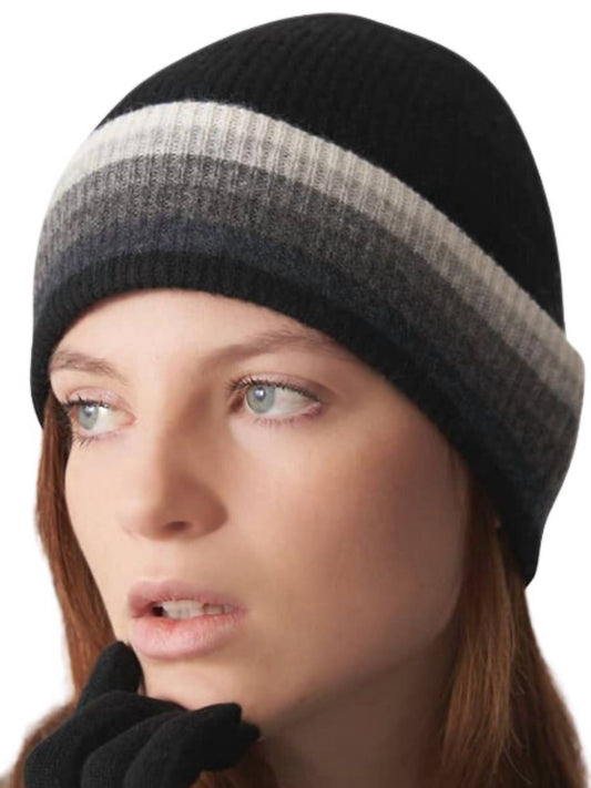 Brodie Cashmere - Rainbow Stripe Beanie Hat