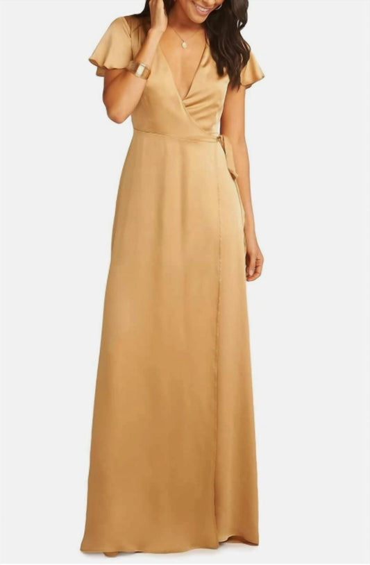 Show Me Your Mumu - Noelle Satin Wrap Maxi Long Dress