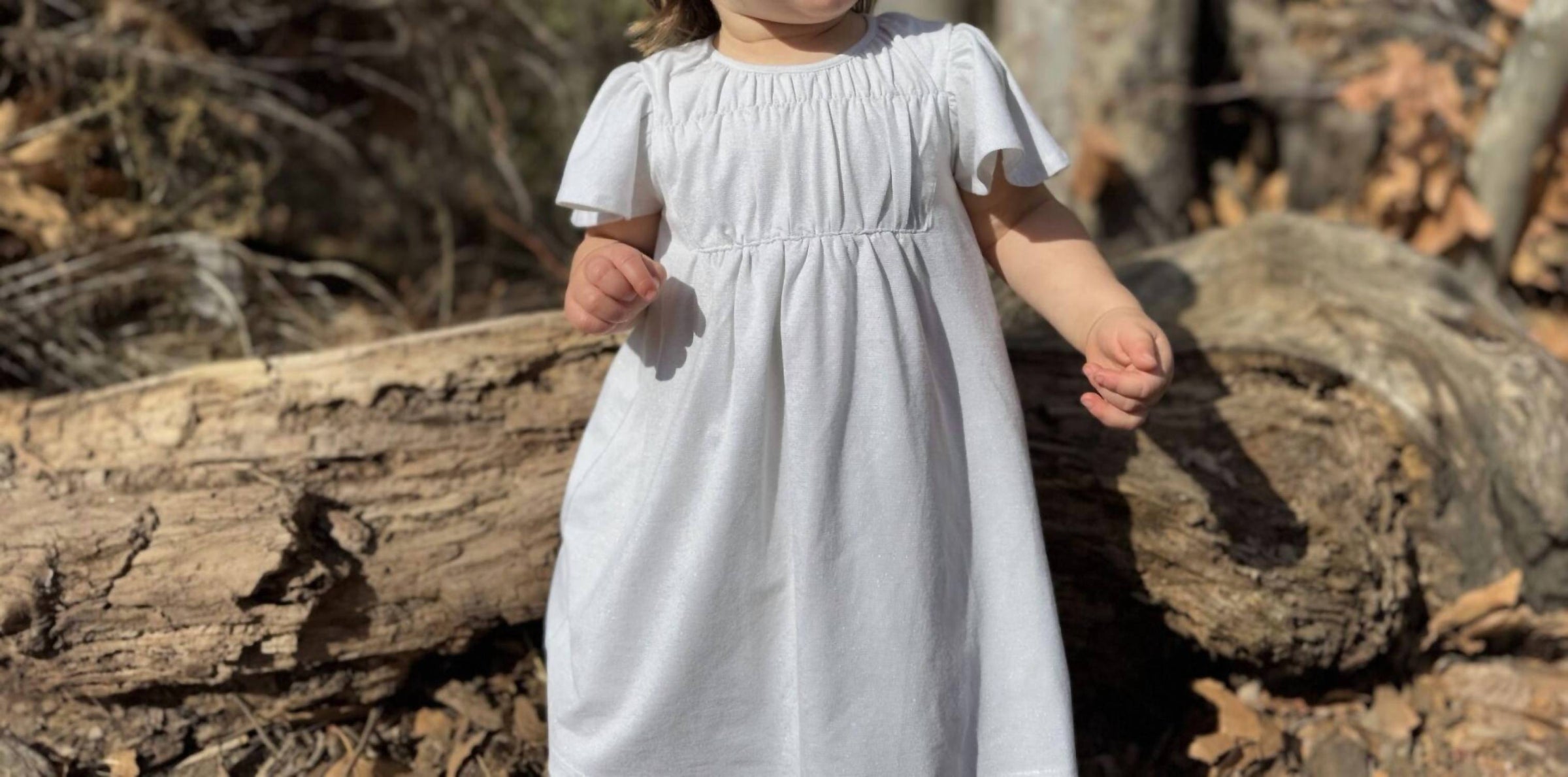 VIGNETTE Kid's Emery Dress in ivory - kids' dress - detail view