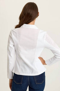 Wearables Brax Linen One Button Blazer in white - women's jacket - alternate view