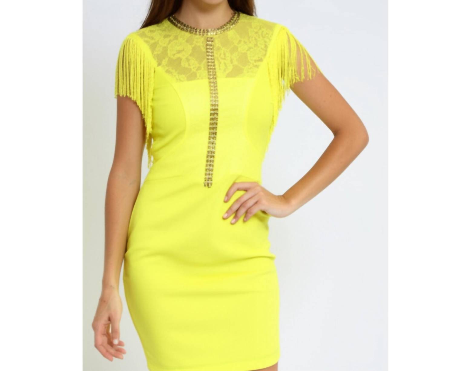 The Clothing Company - Mini Embellished Fringe Lined Dress