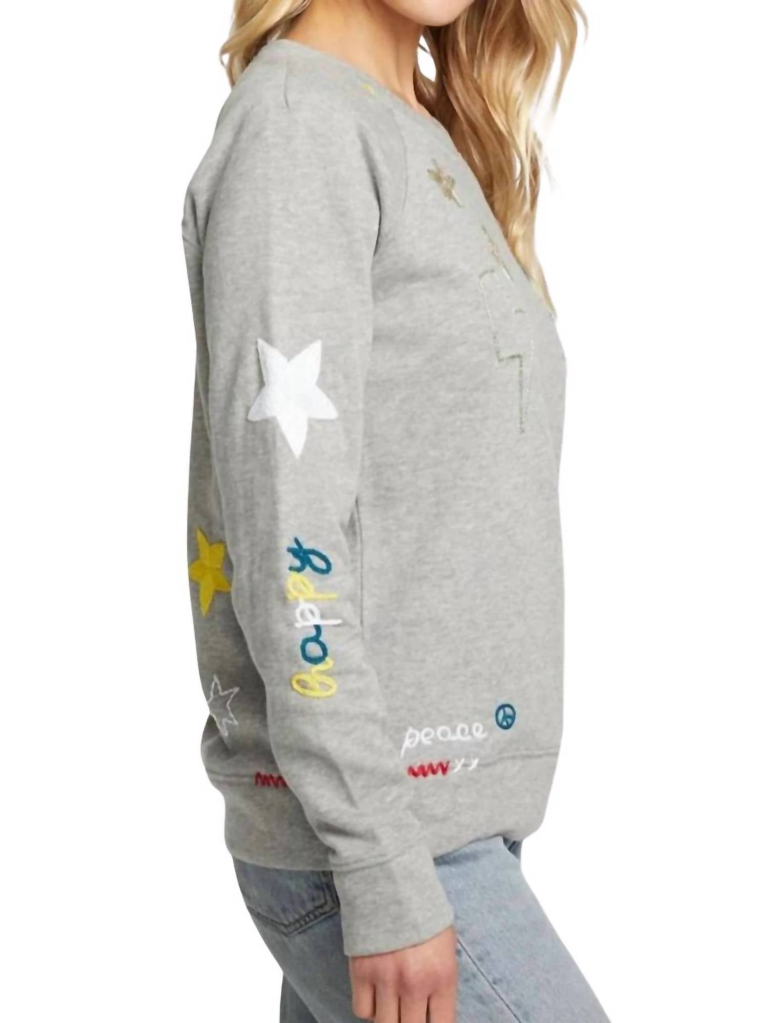 Chaser - Peace Fleece Long Sleeve Pullover Top