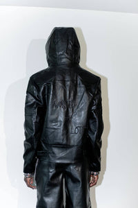 Knotwtr - Unisex I’m Worth A Lot Hooded Leather Jacket