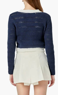 English Factory - Cropped Knit Sweater