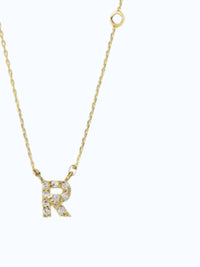Tai Jewelry Women's Initial R Necklace in gold - women's jewelry - detail view