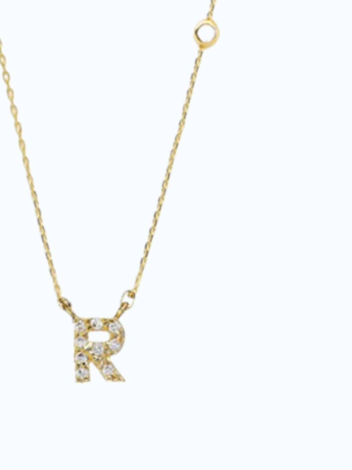 Tai Jewelry Women's Initial R Necklace in gold - women's jewelry - detail view