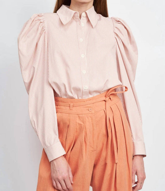 En Saison - Aitana Cotton Poplin Stripe Blouse