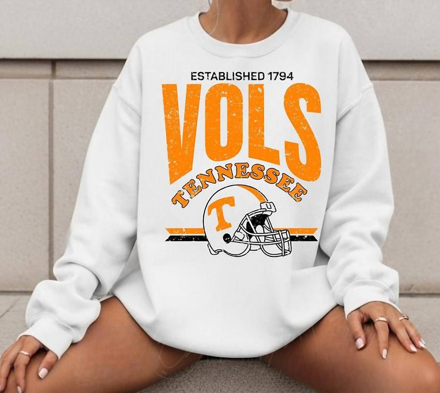 Livylu - Vols Established Date Helmet Thrifted Sweatshirt