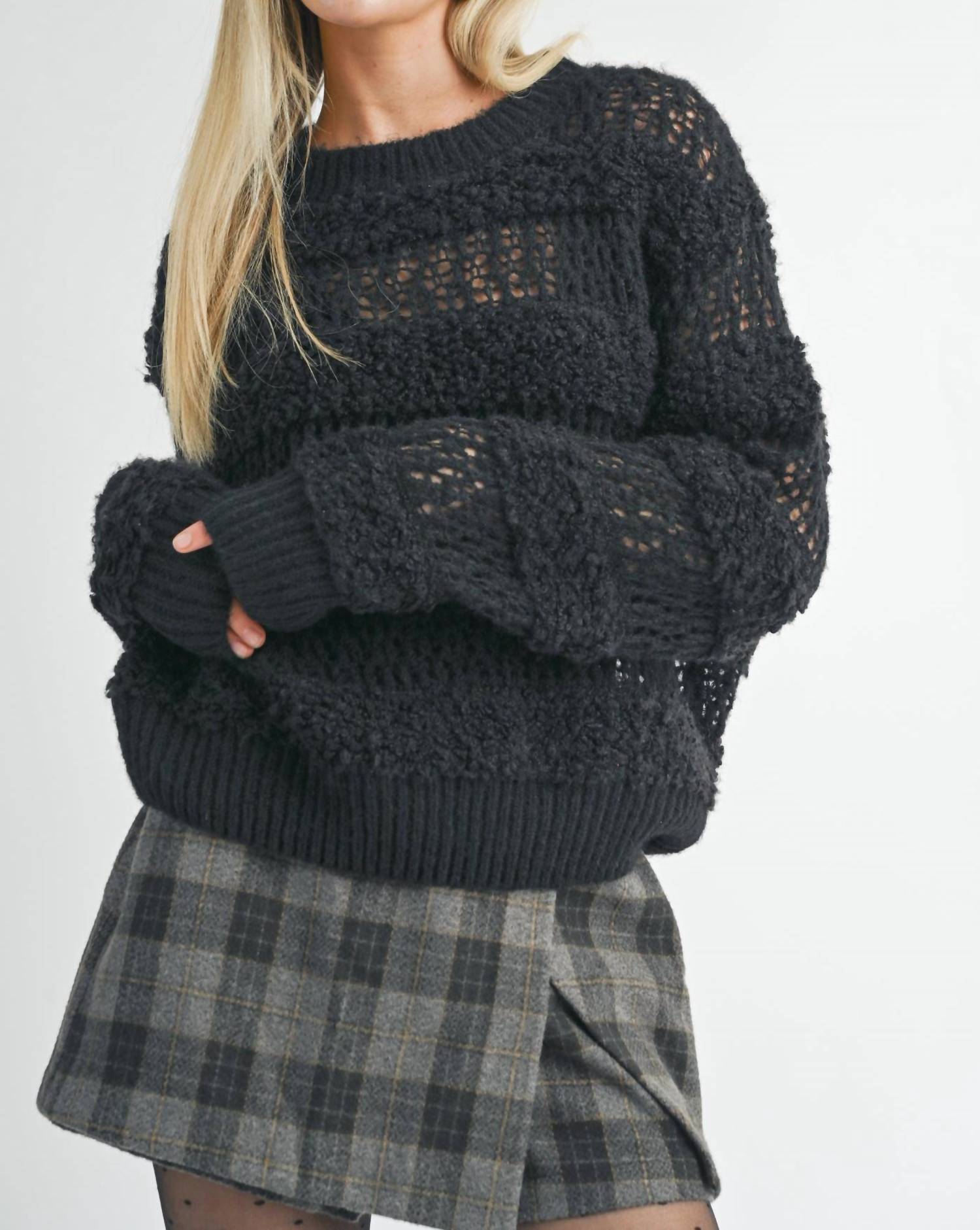 Sage The Label - Steph Fuzzy Striped Sweater