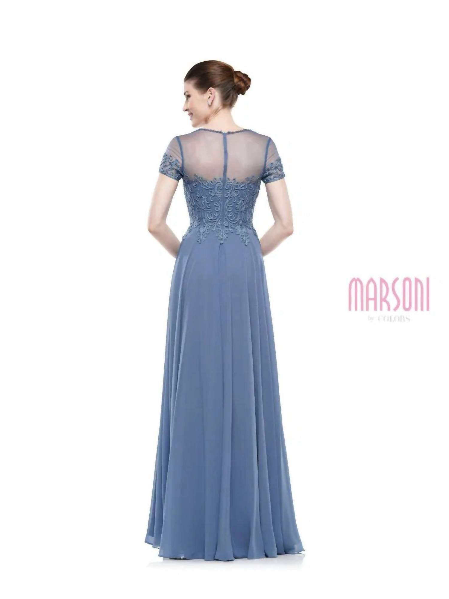 Marsoni By Colors - Intricate Lace Embroidery Romantic Dress