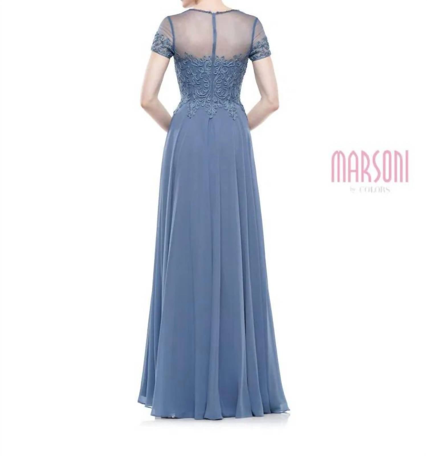 Marsoni By Colors - Intricate Lace Embroidery Romantic Dress