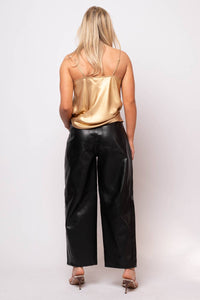 Miou Muse - City Edge Pleather Barrel Pants