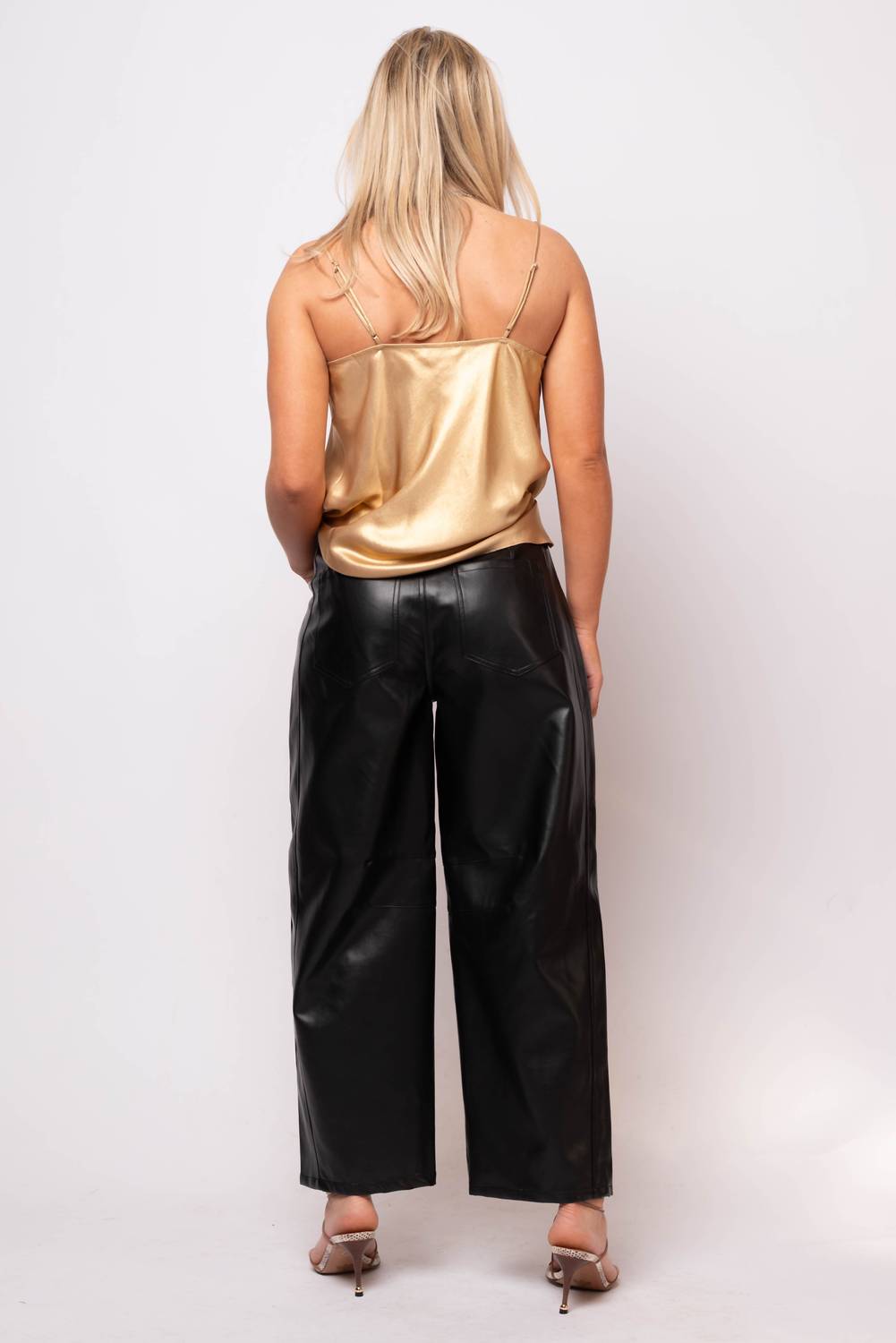 Miou Muse - City Edge Pleather Barrel Pants