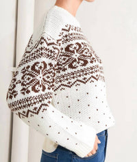 Flying Tomato - Snowflake Glam Pullover Sweater Top