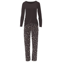 Kickee - Women's Long Sleeve Relaxed Tee & Pajama Pants Set