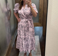 Umgee - Sky Garden Belted Midi Dress