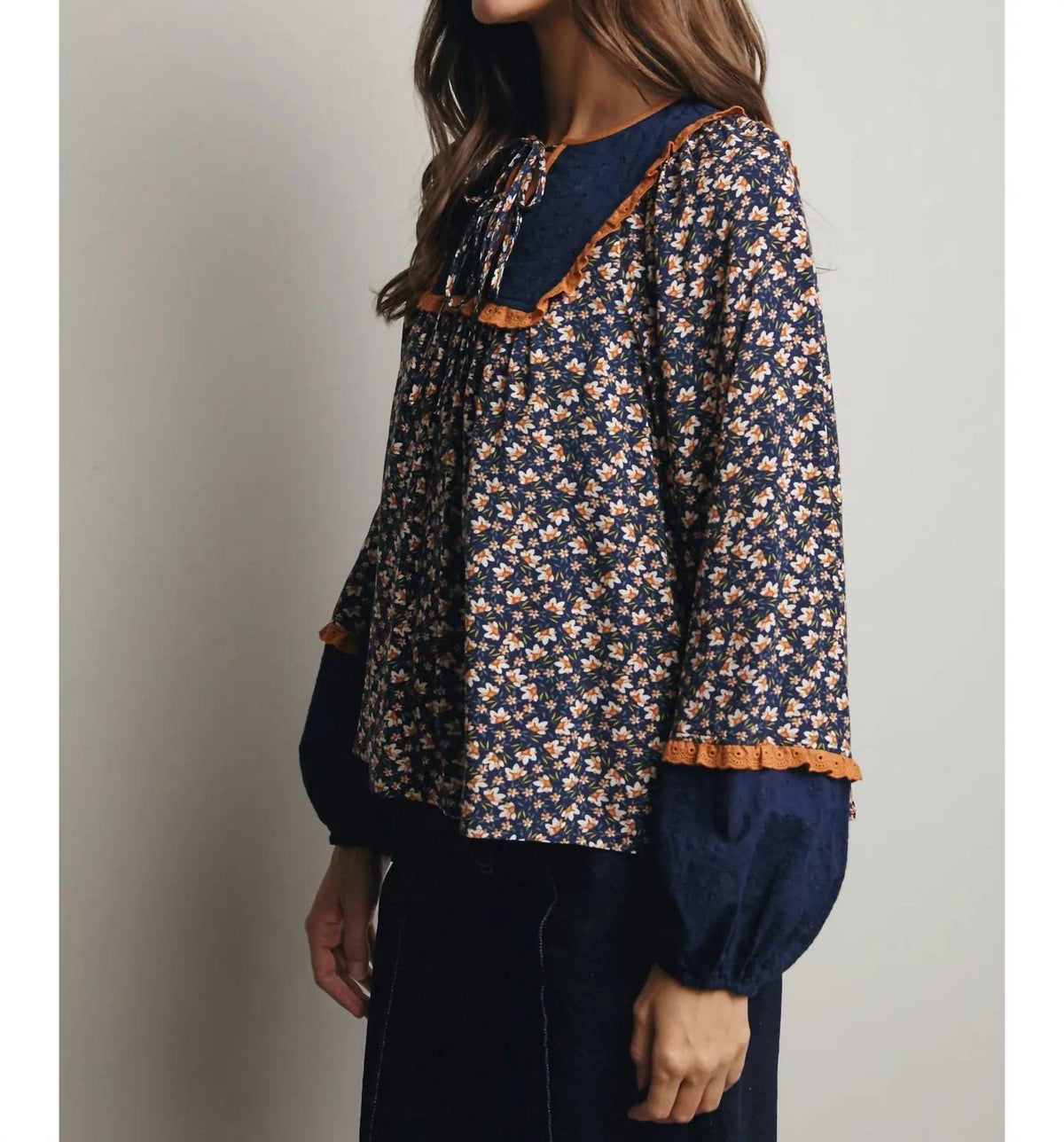 Forte - Patchwork Peasant Blouse