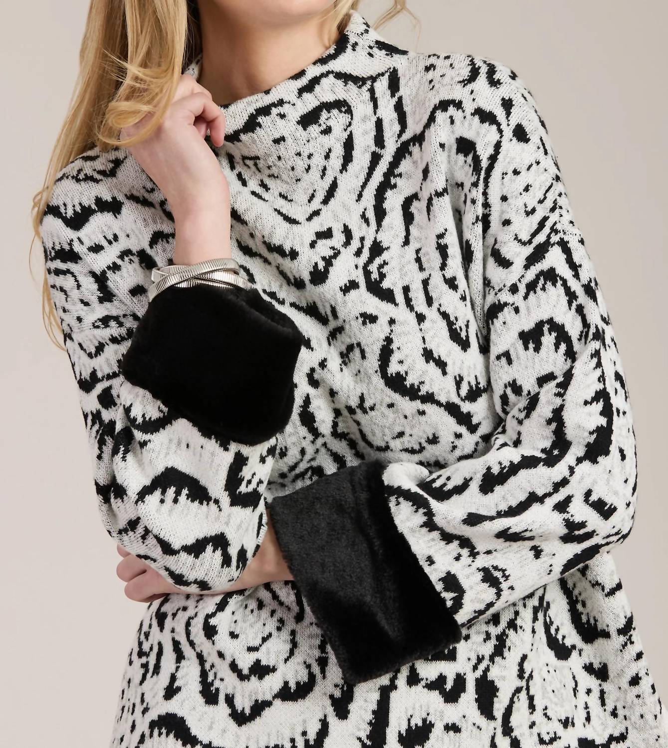 Tyler Boe - Frady Funnel Abstract Cape Sweater