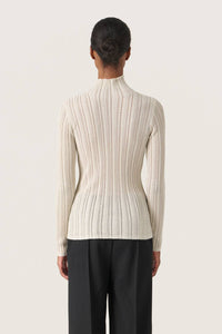 Soaked In Luxury - Laisa Metallic Turtleneck Pullover Sweater