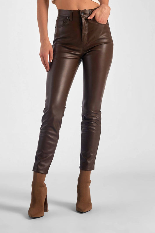 Faux Leather Straight Leg Pant