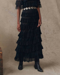 The Great. - Winter Mesh Flounce Skirt