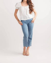Papillon - Short Sleeve Lace Inset Top
