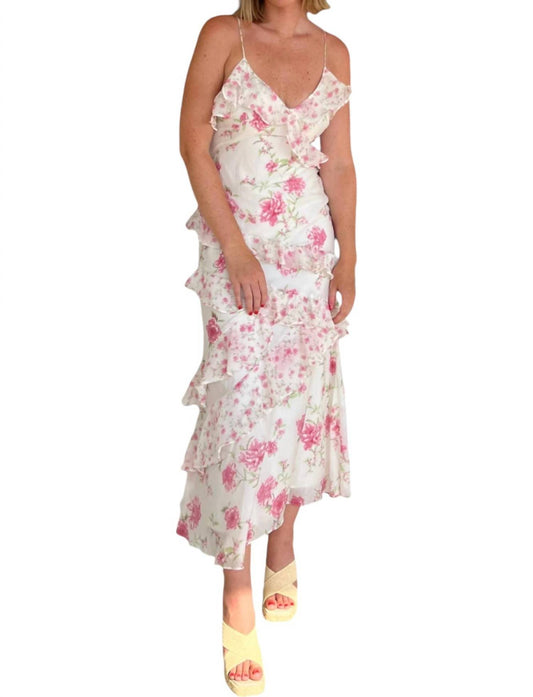 Storia - Francesca Floral Ruffle Maxi Dress