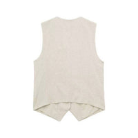 Sweetkama - Tailored V-neck Vest & Shorts Set