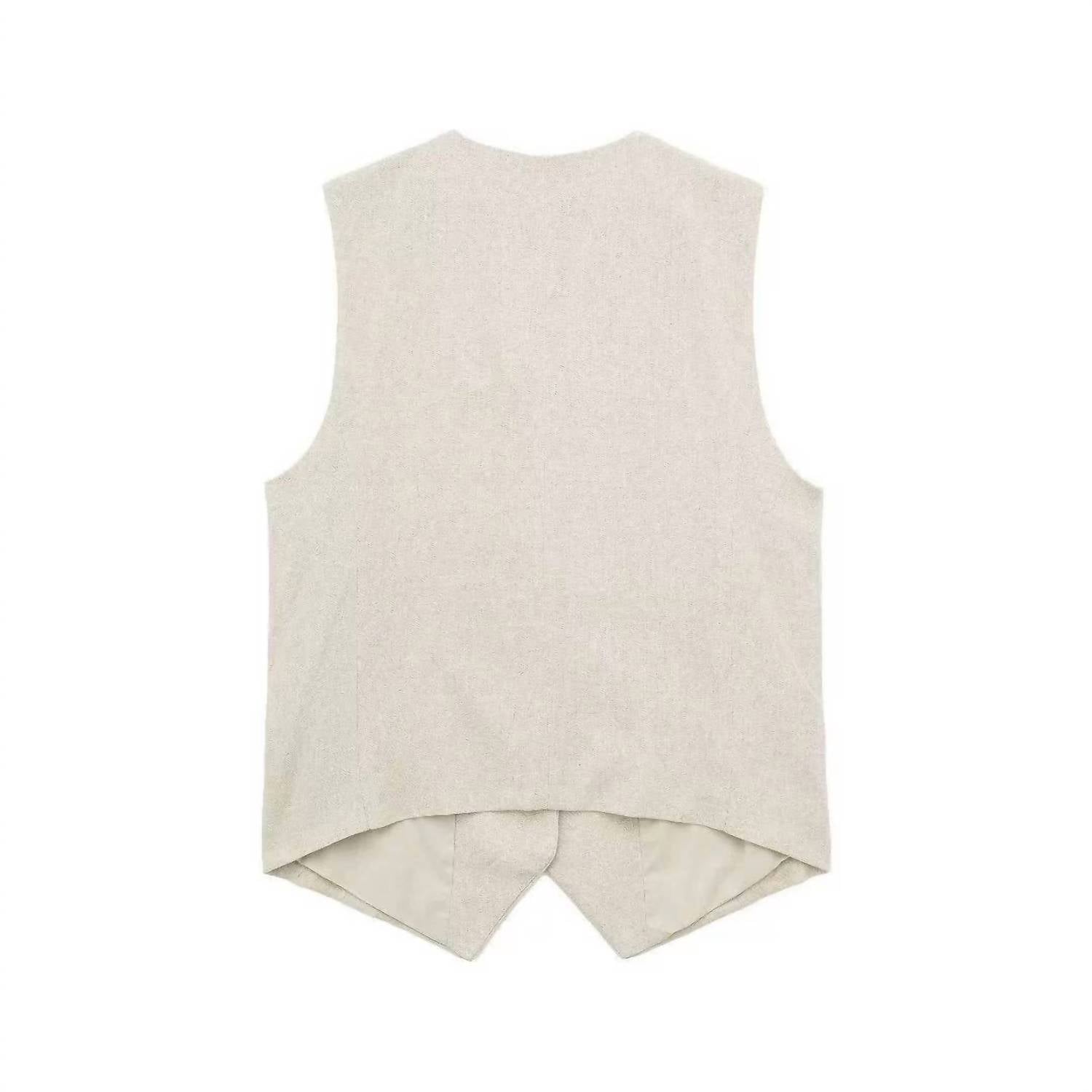 Sweetkama - Tailored V-neck Vest & Shorts Set