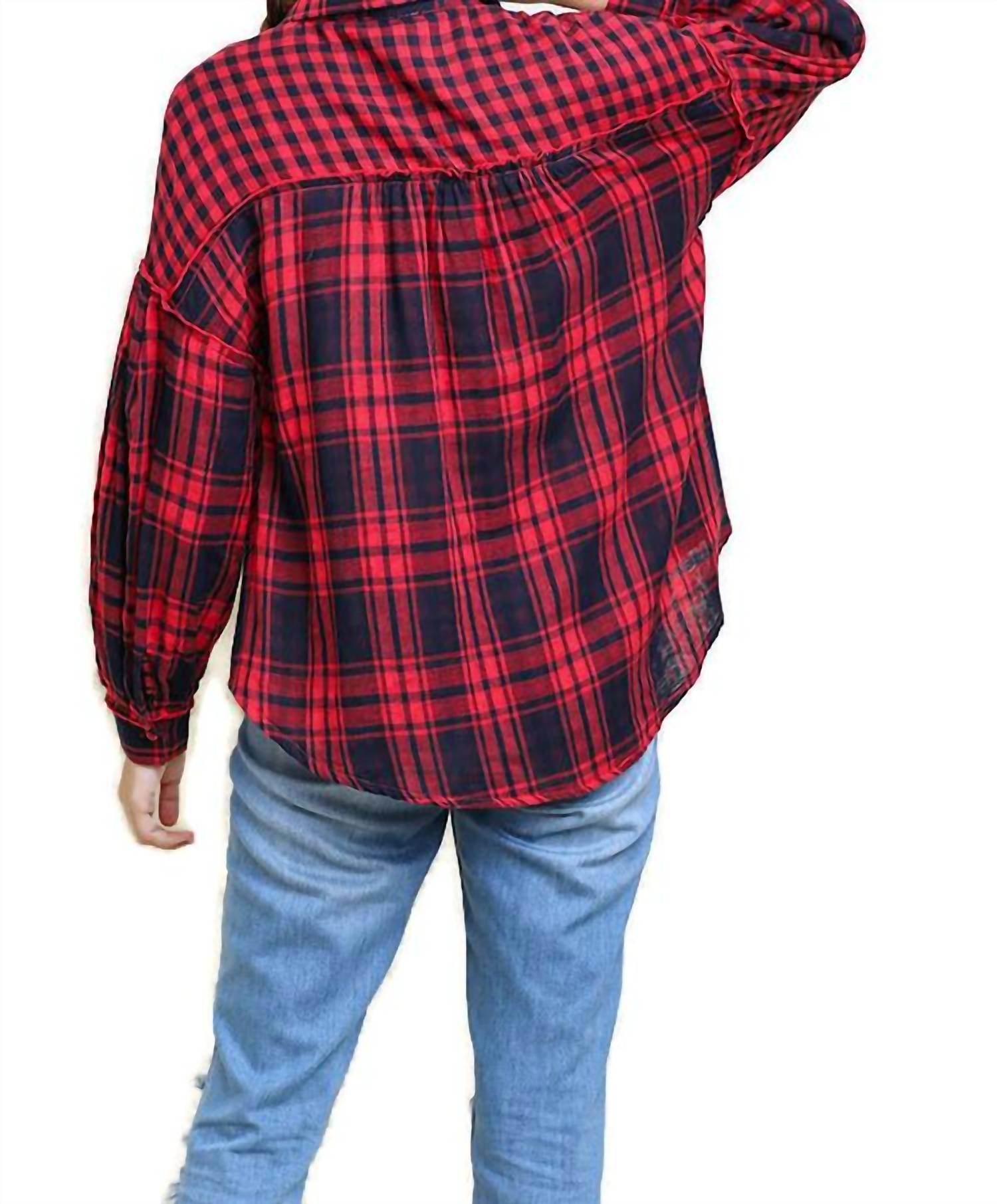 Umgee - Plaid & Checkered Button Up Top
