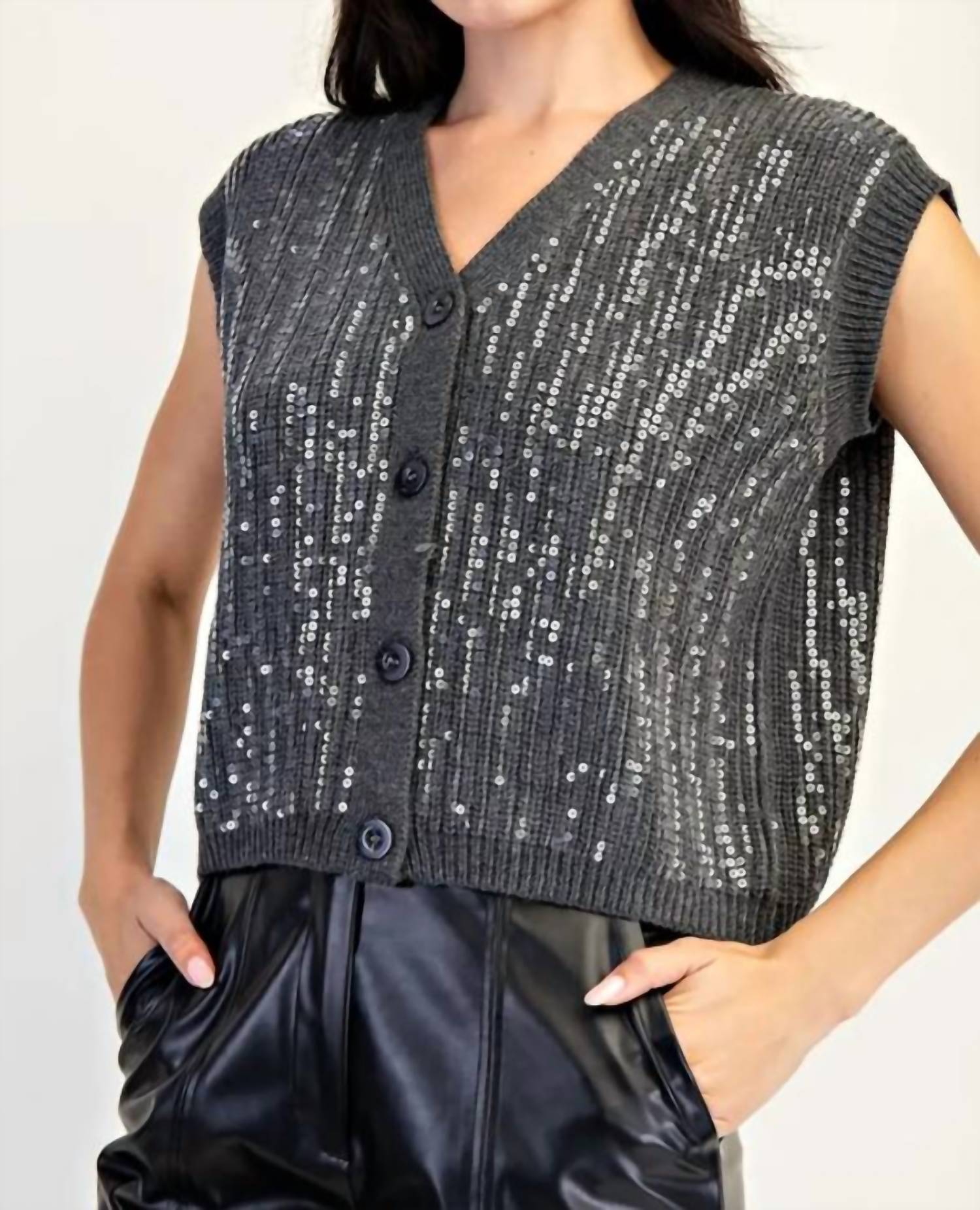 Mint Exclusives - Samaira Sequin Button Down Sweater