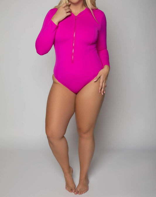 Good American - COMPRESSION LONG SLEEVE SWIMSUIT
