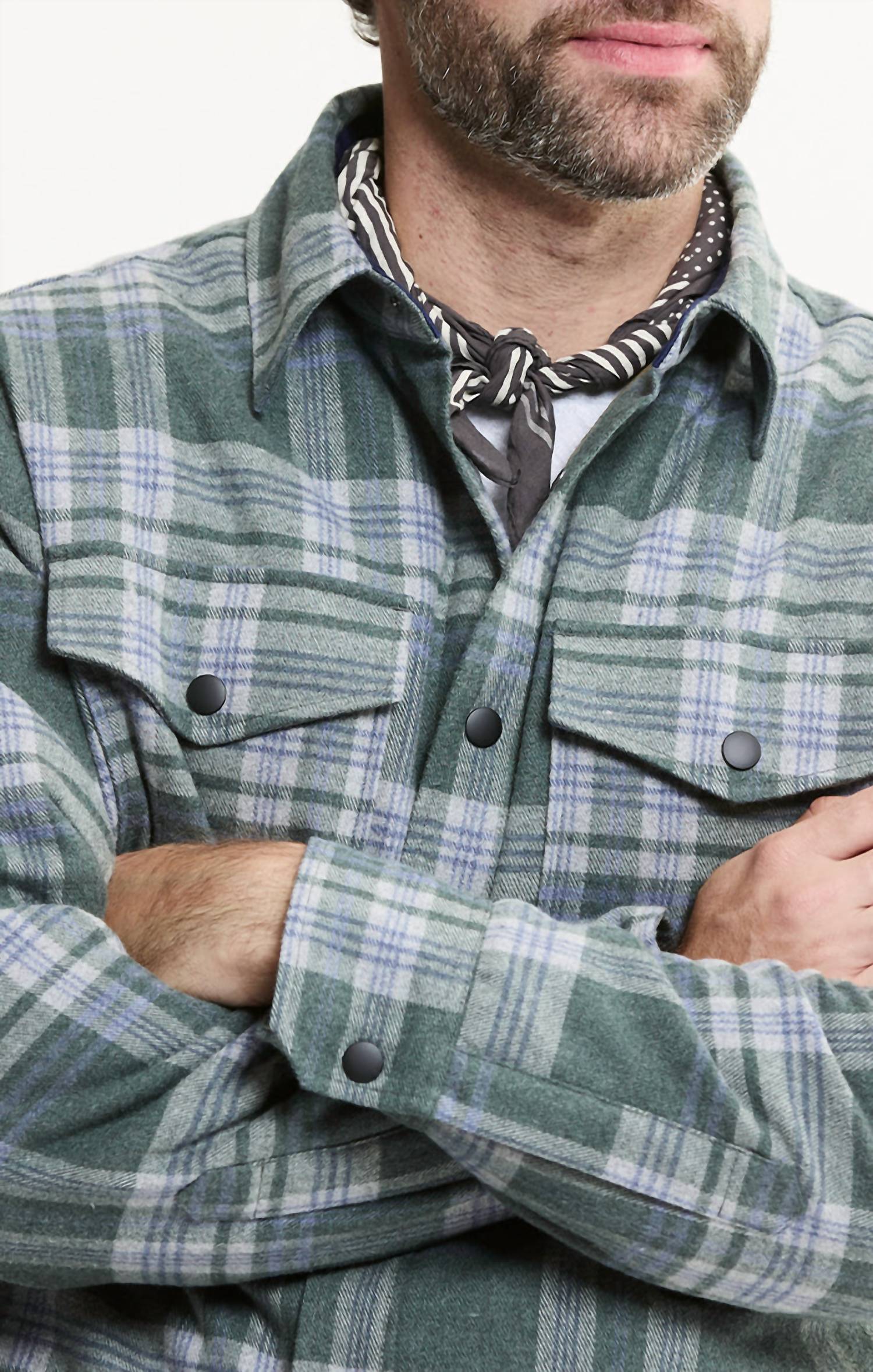 Jachs New York - Quilted Lined Lyocell Flannel Shirt Jacket
