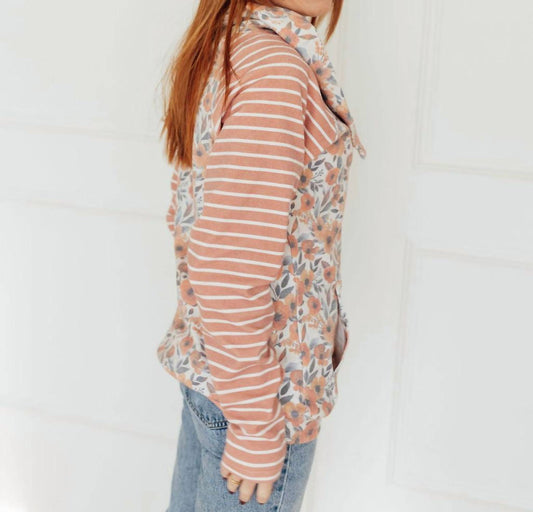 Michelle Mae - Floral Cowlneck Top