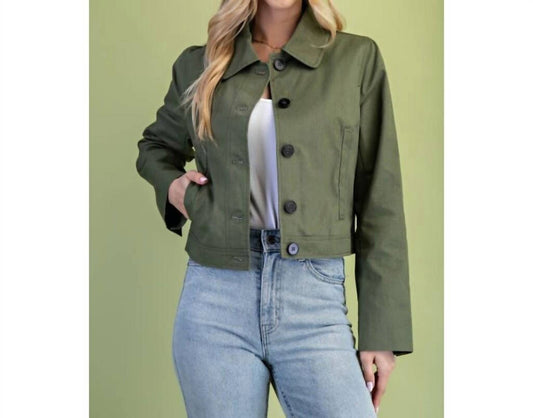 Gigio - Military Style Cropped Jacket