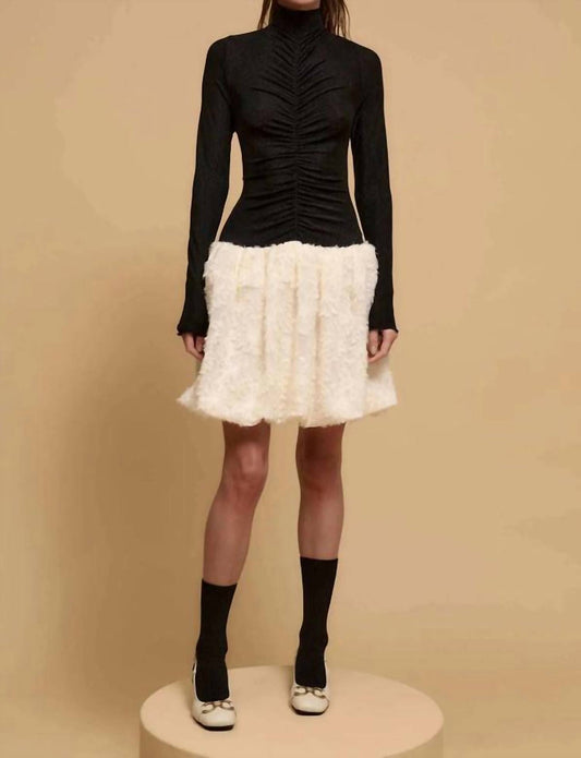 Promesa - Two-tone With Ruched Bodice Bubble Mini Dress