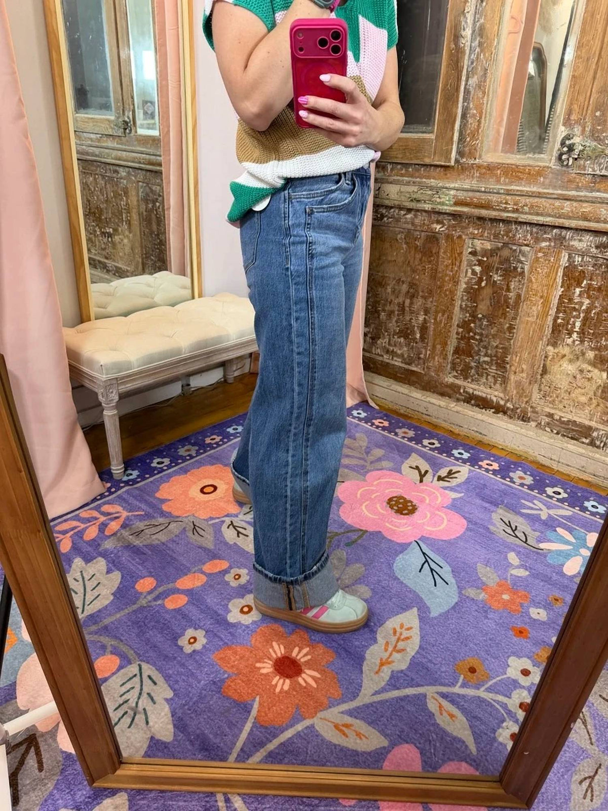 Vervet By Flying Monkey - High Rise Cuffed Baggy Wide Jeans