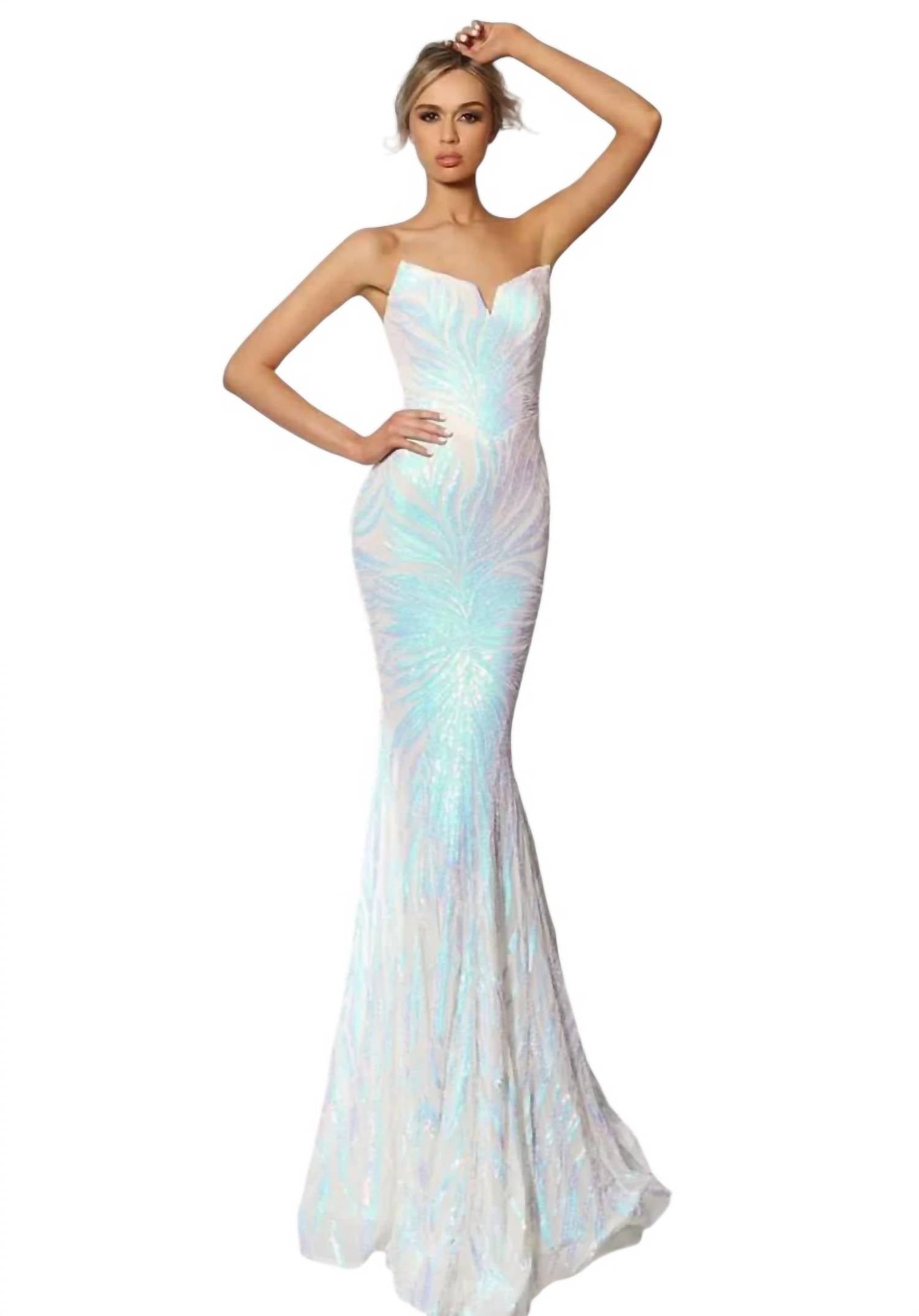 Portia&Scarlett - LONG STRAPLESS MERMAID PROM DRESS