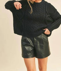 &Merci - Mixed Braided Cable Knit Sweater