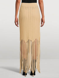 Balmain - Flechage Fringed Knit Long Skirt