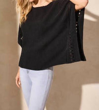 Tribal - Vintage Wash Cotton Gauze Kaftan Blouse With Fancy Trim