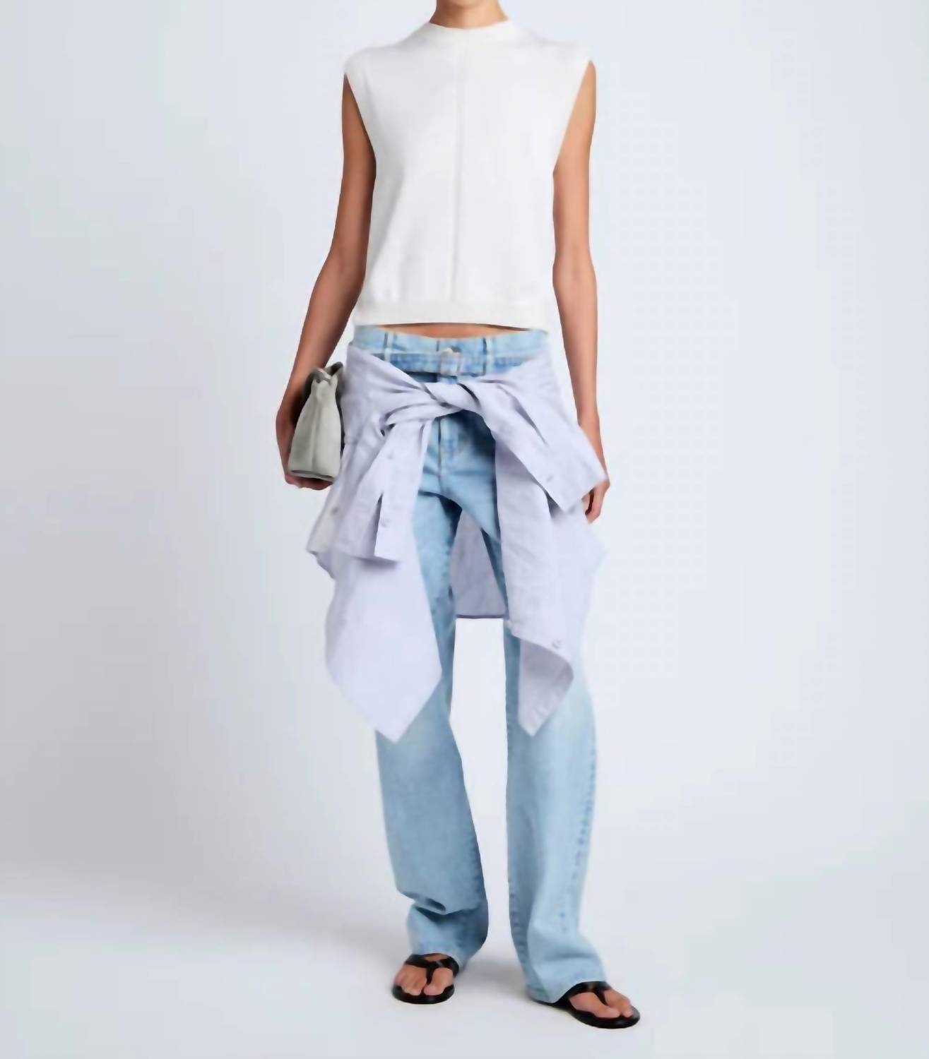 Proenza Schouler Emily Sleeveless Sweater in off white - women's tank top - view 4