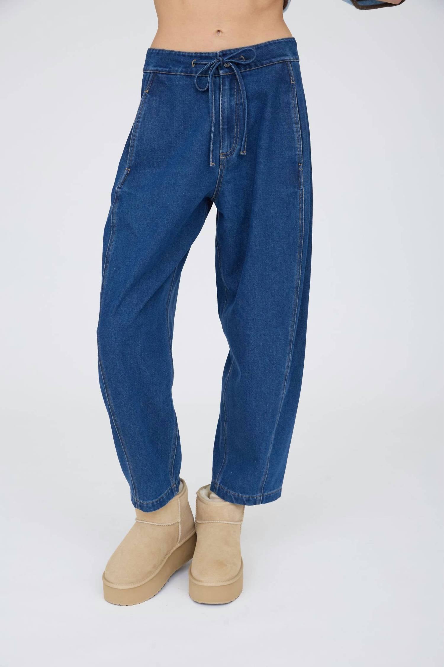 Joa - High Waist Front Tie Wide Leg Cropped Pants