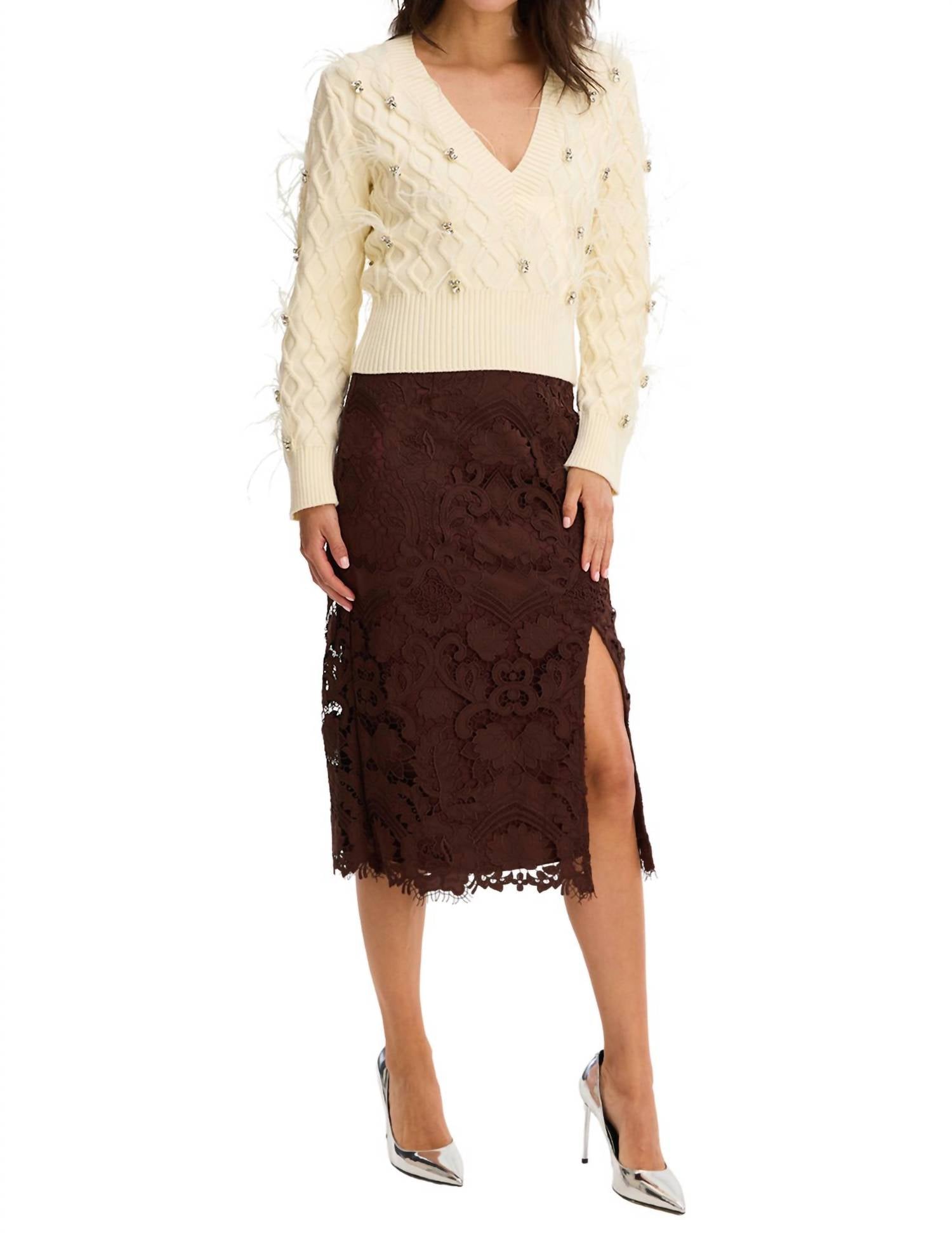 ALLISON NEW YORK Drea Skirt in chocolate brown - women's skirt